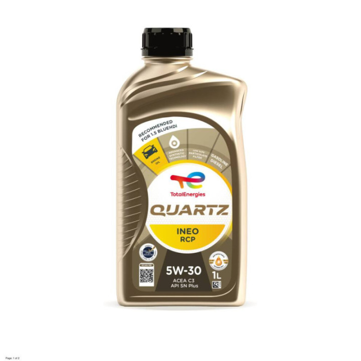 TotalEnergies Quartz Ineo RCP 5W-30 1 L olio motore