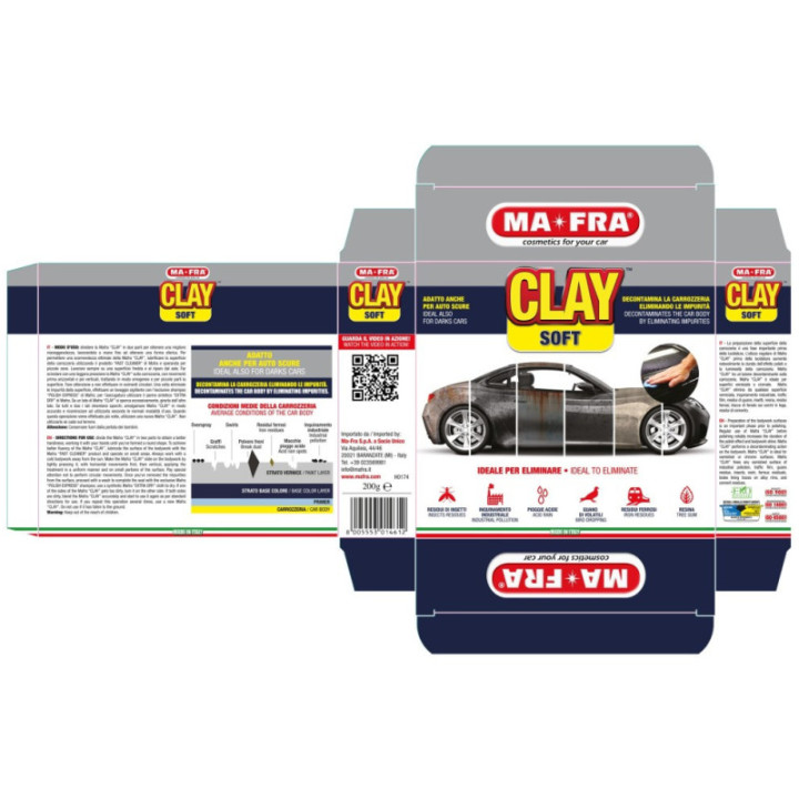 Mafra Clay Soft argilla decontaminante per auto scure 200 g