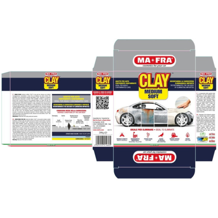 Mafra Clay Bar Medium Soft argilla decontaminante per auto chiare