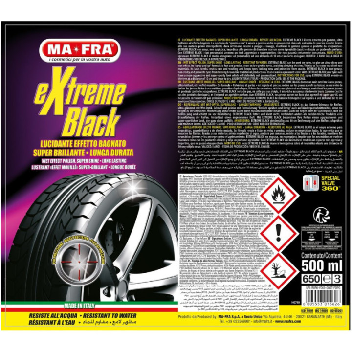 Mafra Extreme Black lucida gomme effetto bagnato 300 ml