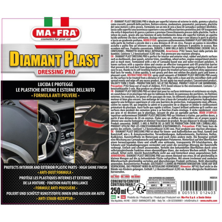 Mafra Diamant Plast Dressing Pro ravvivante plastiche 250 ml