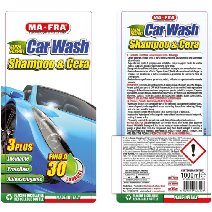 Mafra Car Wash shampoo e cera 1 L