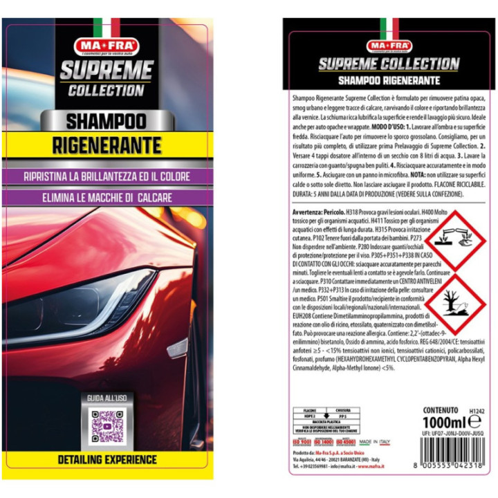 Mafra Shampoo rigenerante auto Supreme Collection 1 L