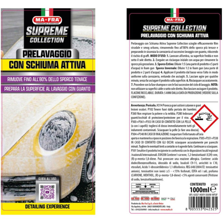 Mafra Prelavaggio schiuma attiva Supreme Collection 1 L